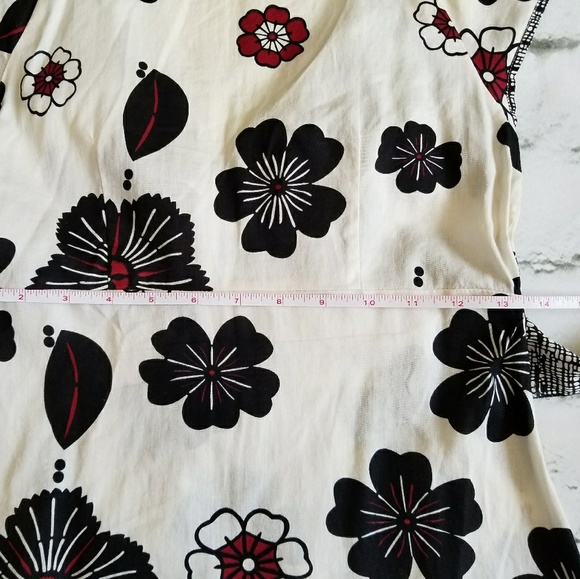 Tie-waisted Mixed Print Top, Sz XS, 100% Cotton - Picture 5 of 7